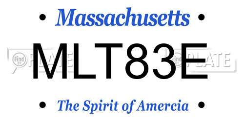 MLT83E Massachusetts License Plate