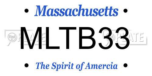 MLTB33 Massachusetts License Plate