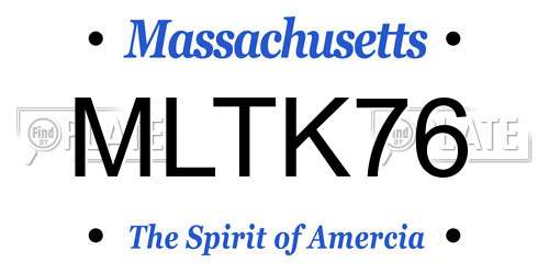 MLTK76 Massachusetts License Plate