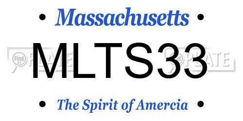 MLTS33 Massachusetts License Plate
