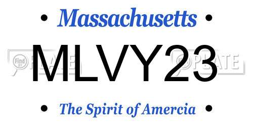 MLVY23 Massachusetts License Plate