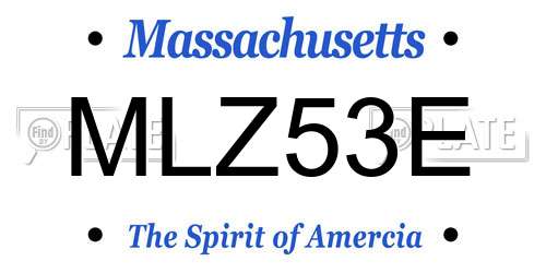 MLZ53E Massachusetts License Plate