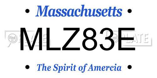 MLZ83E Massachusetts License Plate
