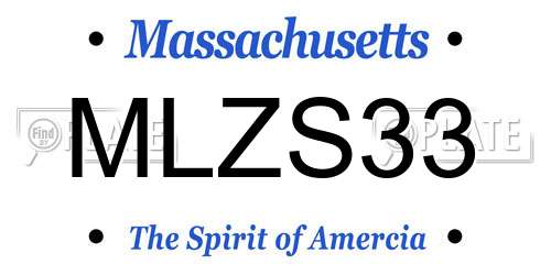 MLZS33 Massachusetts License Plate