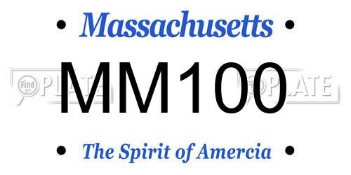 MM100 Massachusetts License Plate