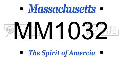 MM1032 Massachusetts License Plate