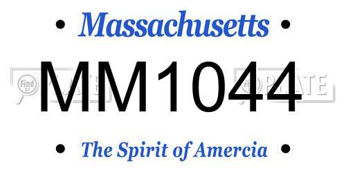 MM1044 Massachusetts License Plate