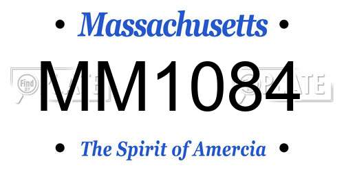 MM1084 Massachusetts License Plate