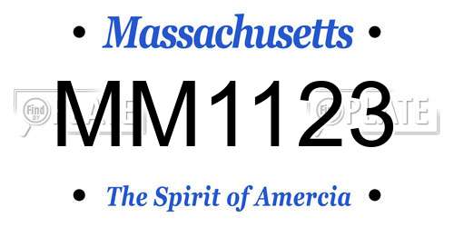 MM1123 Massachusetts License Plate