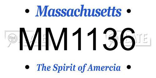 MM1136 Massachusetts License Plate