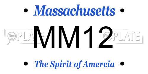 MM12 Massachusetts License Plate