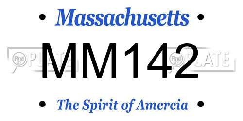 MM142 Massachusetts License Plate