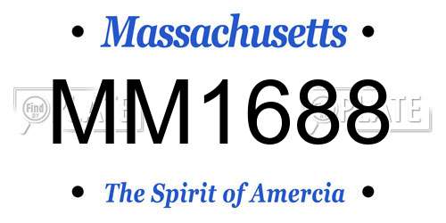 MM1688 Massachusetts License Plate