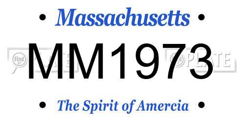 MM1973 Massachusetts License Plate