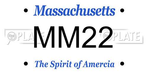 MM22 Massachusetts License Plate