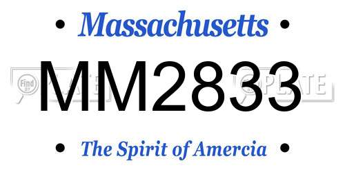 MM2833 Massachusetts License Plate