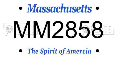 MM2858 Massachusetts License Plate