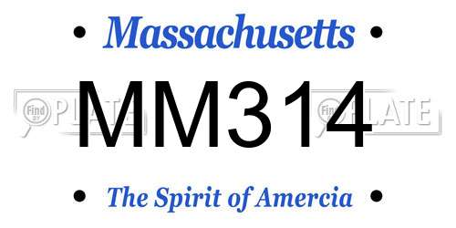 MM314 Massachusetts License Plate