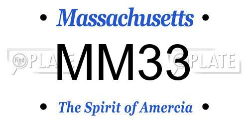 MM33 Massachusetts License Plate