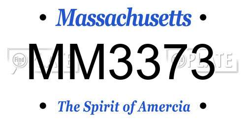 MM3373 Massachusetts License Plate