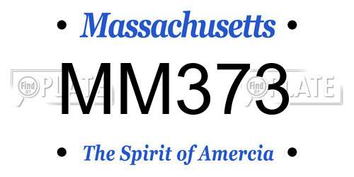 MM373 Massachusetts License Plate