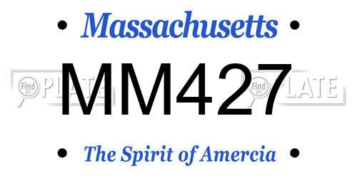 MM427 Massachusetts License Plate