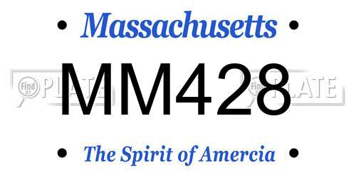 MM428 Massachusetts License Plate
