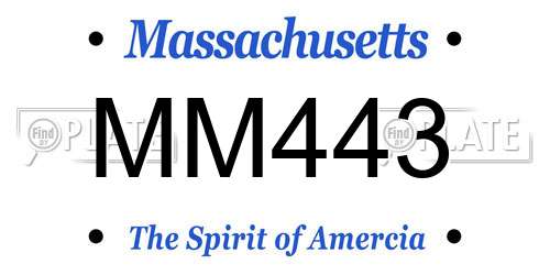 MM443 Massachusetts License Plate