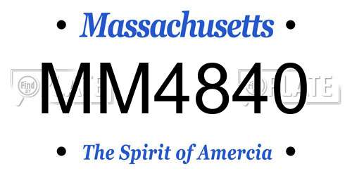 MM4840 Massachusetts License Plate