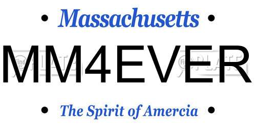 MM4EVER Massachusetts License Plate