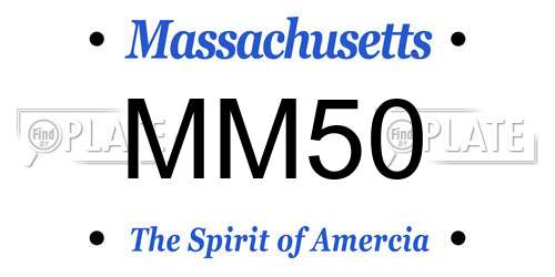 MM50 Massachusetts License Plate