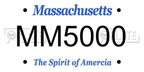 MM5000 Massachusetts License Plate
