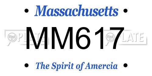 MM617 Massachusetts License Plate