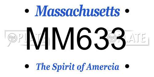 MM633 Massachusetts License Plate