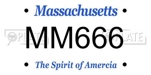MM666 Massachusetts License Plate