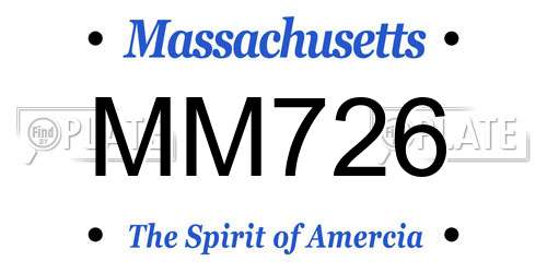 MM726 Massachusetts License Plate