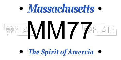 MM77 Massachusetts License Plate
