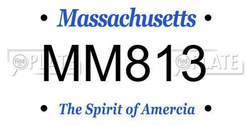 MM813 Massachusetts License Plate