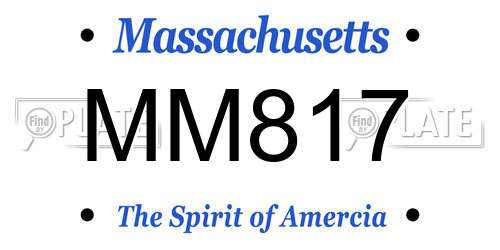 MM817 Massachusetts License Plate