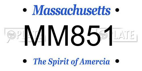 MM851 Massachusetts License Plate