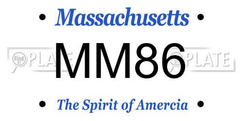 MM86 Massachusetts License Plate