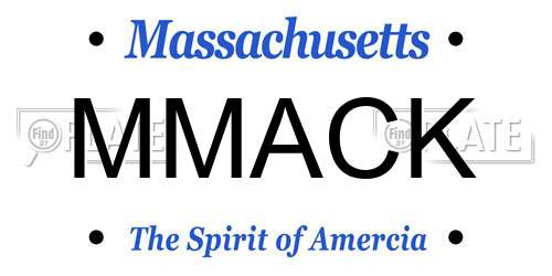 MMACK Massachusetts License Plate
