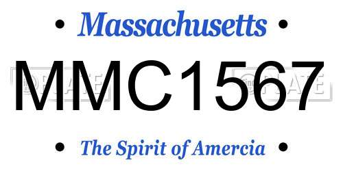 MMC1567 Massachusetts License Plate