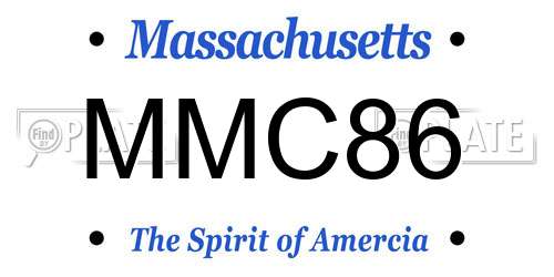 MMC86 Massachusetts License Plate