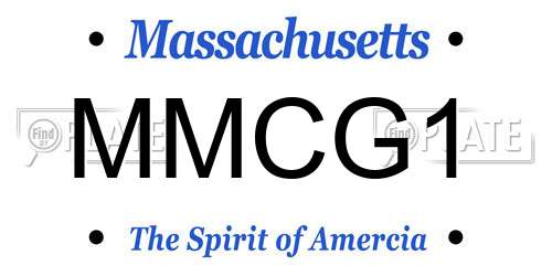 MMCG1 Massachusetts License Plate