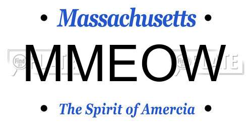 MMEOW Massachusetts License Plate
