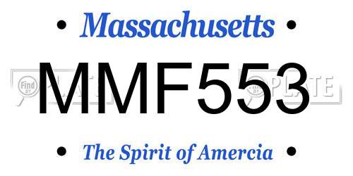 MMF553 Massachusetts License Plate