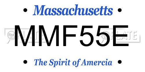 MMF55E Massachusetts License Plate