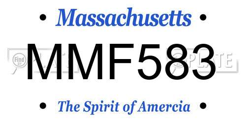 MMF583 Massachusetts License Plate