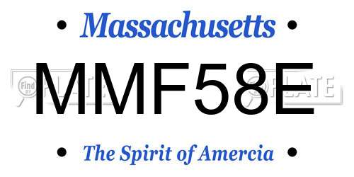 MMF58E Massachusetts License Plate